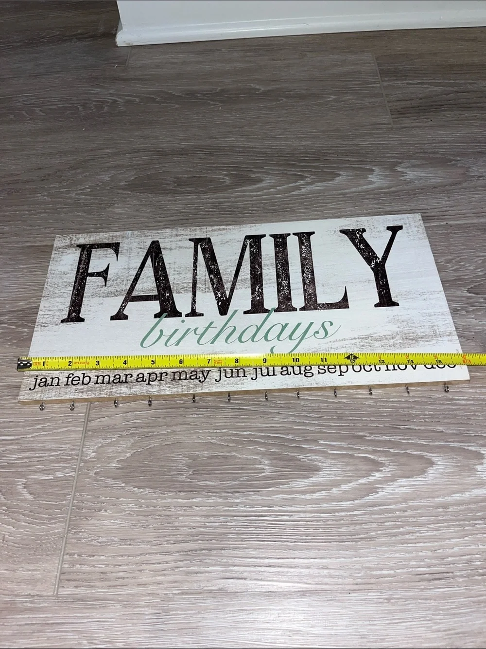 Family Birthdays Wall Sign - White & Green